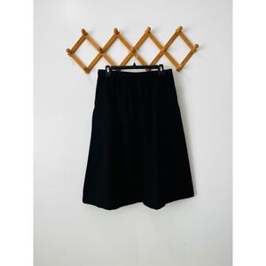 Vintage TAKE 1 Black Wool Blend A Line Midi Skirt Size 16
